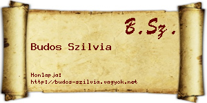 Budos Szilvia névjegykártya